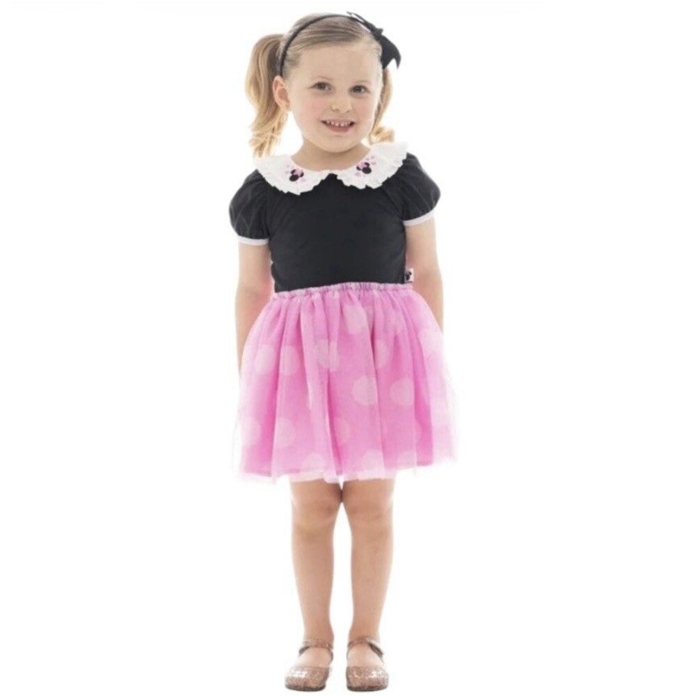 Minnie Mouse Toddler Girls Cosplay Tutu Dress with Puff Sleeves Size 18M